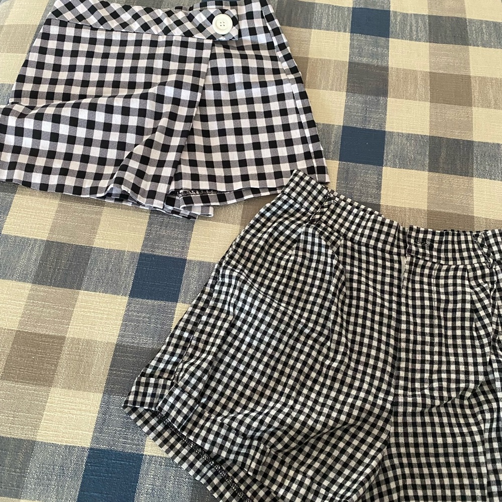Plaid Skirt and Plaid Shorts size small